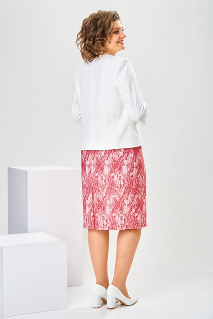 Костюм с платьем 3-2697 коралловый Romanovich style