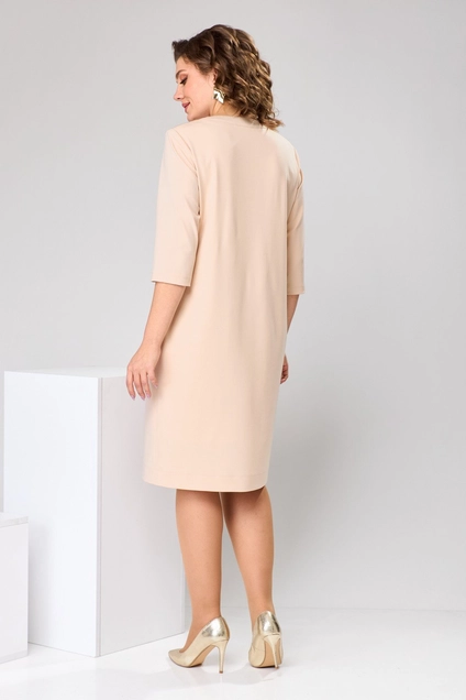 Костюм с платьем 3-2752 чёрный + золото Romanovich style