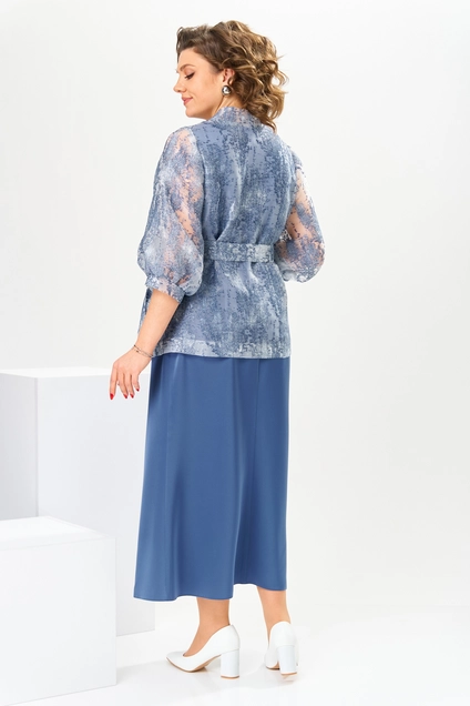 Костюм с платьем 3-2789 деним Romanovich style