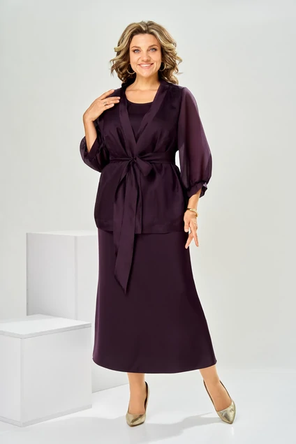 Костюм с платьем 3-2789 баклажан Romanovich style