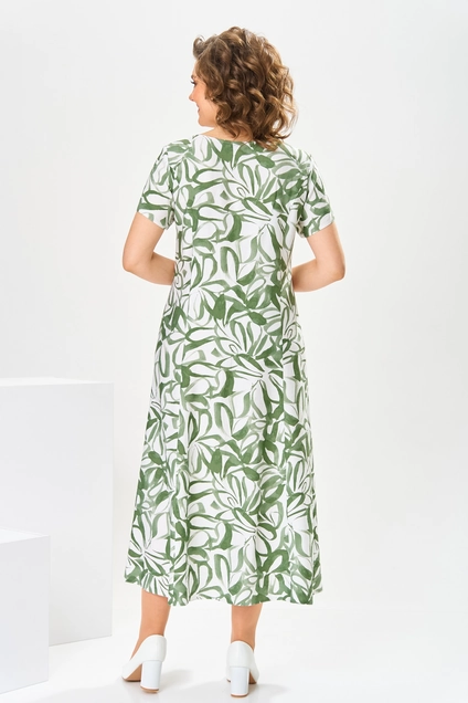 Костюм с платьем 3-2800 зелёный + белый Romanovich style