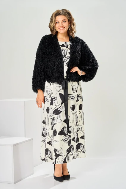 Костюм с платьем 3-2997 белый цветы Romanovich style