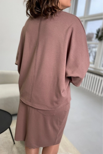 Костюм с юбкой 2093 коричневый Rumoda