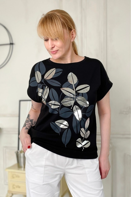 Футболка 2145 черный к.р. Rumoda
