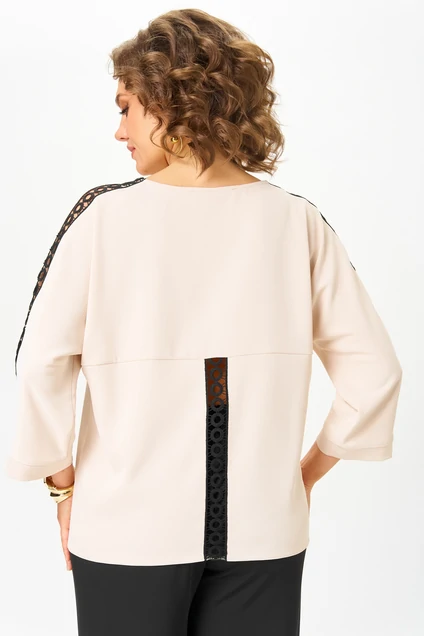 Костюм брючный 2275 дл. р. бежевый + черный Rumoda
