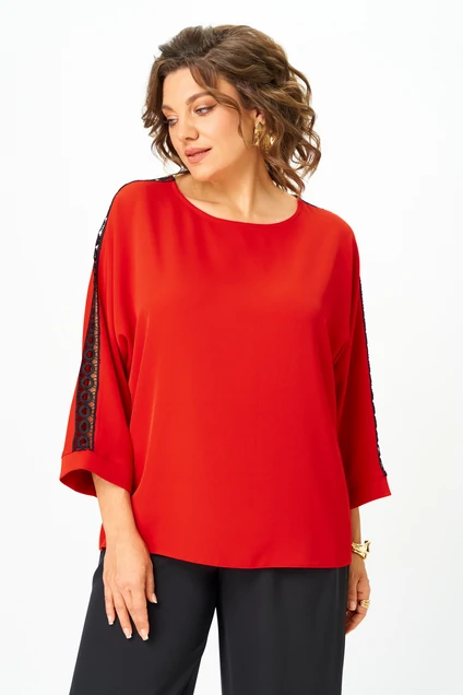 Костюм брючный 2275 красный + черный Rumoda