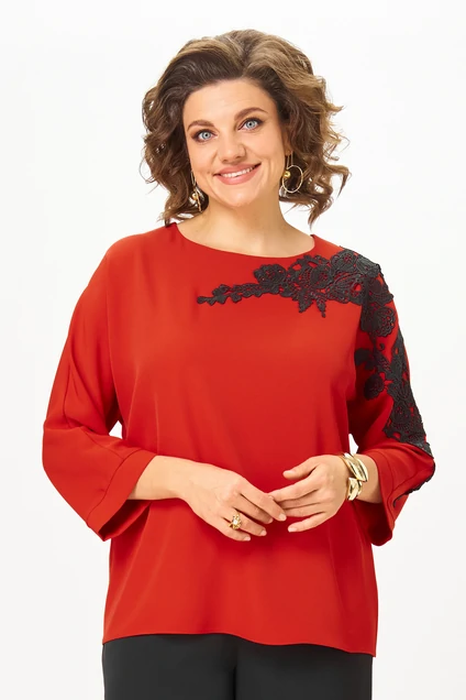 Блузка 2277 дл. р. красный Rumoda