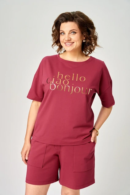 Костюм с шортами 2293 бордовый Rumoda