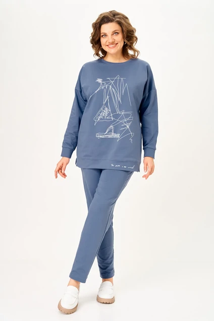 Костюм брючный 2061-1 индиго STEFANY