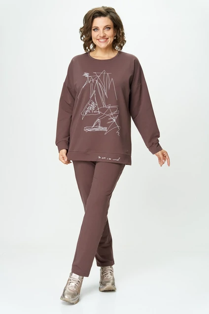 Костюм брючный 2061-2 шоколад STEFANY