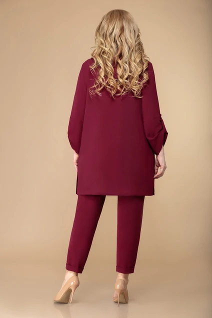 Костюм брючный 1527 бордовый Svetlana Style