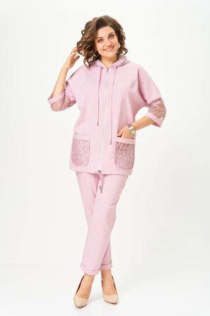 Костюм брючный 1577 розовый Svetlana Style