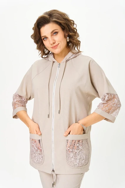 Костюм брючный 1577 бежевый Svetlana Style