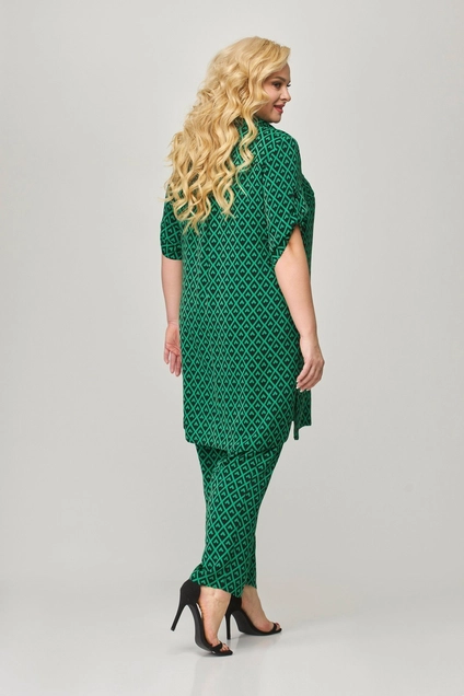 Костюм брючный 1880 зеленый + черный Svetlana Style