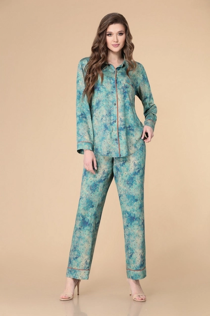 Костюм брючный 1881 бирюзовый Svetlana Style