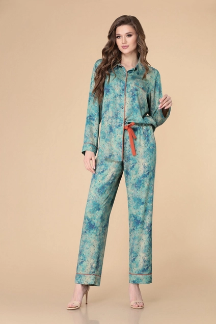Костюм брючный 1881 бирюзовый Svetlana Style
