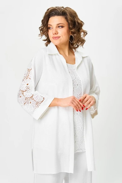 Костюм брючный 2025 белый Svetlana Style