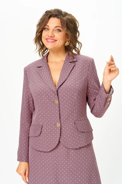 Костюм с юбкой 2140 какао + горох Svetlana Style