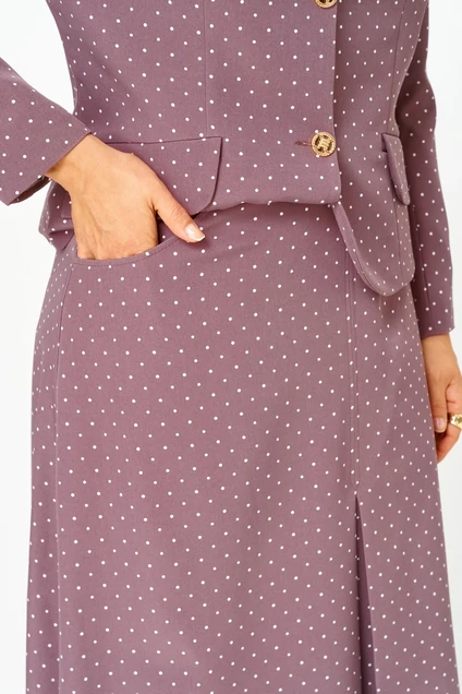 Костюм с юбкой 2140 какао + горох Svetlana Style