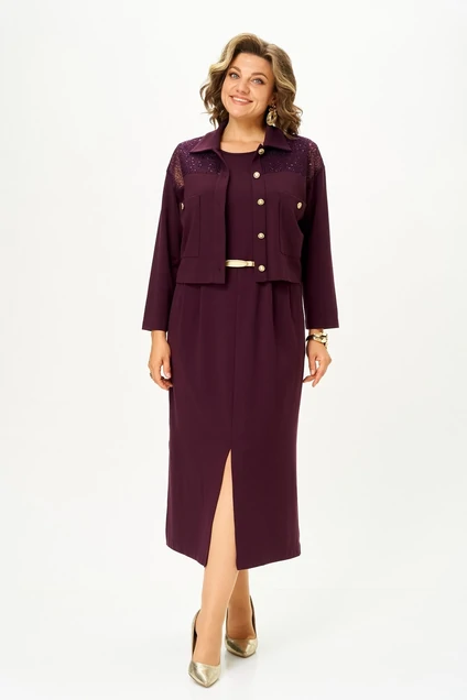 *Костюм с платьем 2161 бордовый Svetlana Style