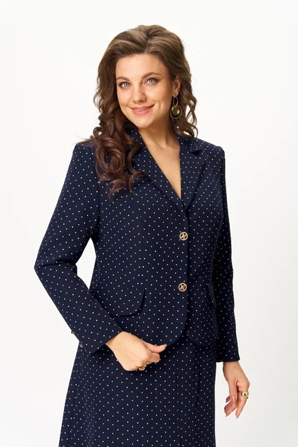 Костюм с юбкой 2174 синий + горох Svetlana Style фото 5