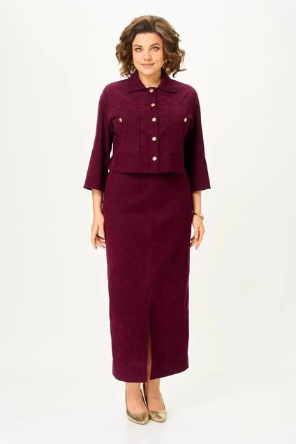 Костюм с юбкой 2352 бордовый Svetlana Style