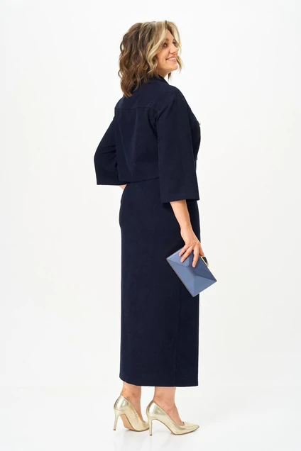 Костюм с юбкой 2352 синий Svetlana Style