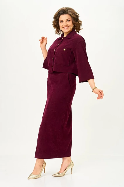 Костюм с юбкой 2352 бордовый Svetlana Style