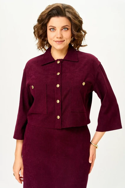 Костюм с юбкой 2352 бордовый Svetlana Style