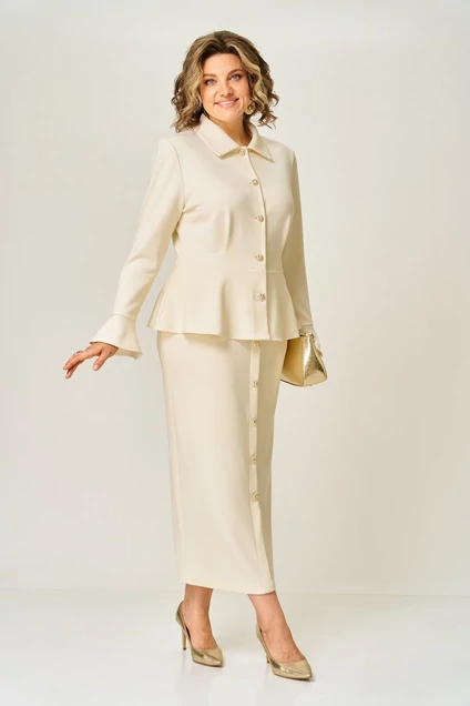 Костюм с юбкой 2376 бежевый Svetlana Style