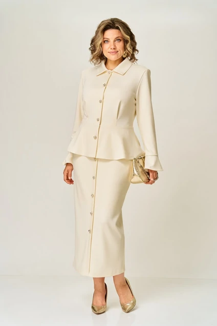 Костюм с юбкой 2376 бежевый Svetlana Style