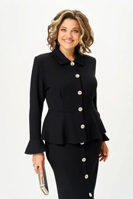 *Костюм с юбкой 2376 черный Svetlana Style