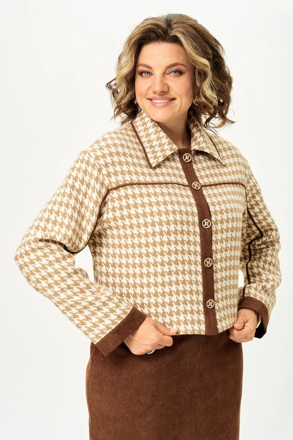 Костюм с юбкой 2391 карамельный Svetlana Style