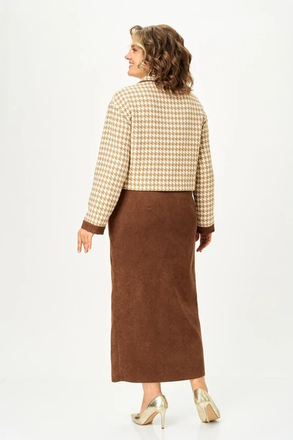 Костюм с юбкой 2391 карамельный Svetlana Style