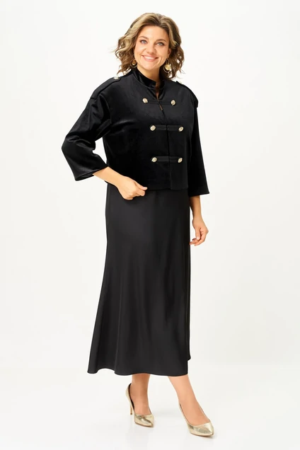 Костюм с платьем 2393 черный Svetlana Style