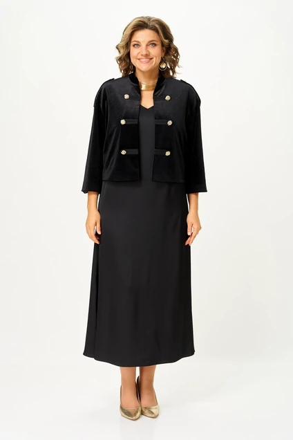 Костюм с платьем 2393 черный Svetlana Style