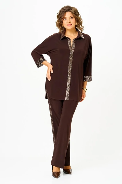 Костюм брючный 3017 шоколад Svetlana Style