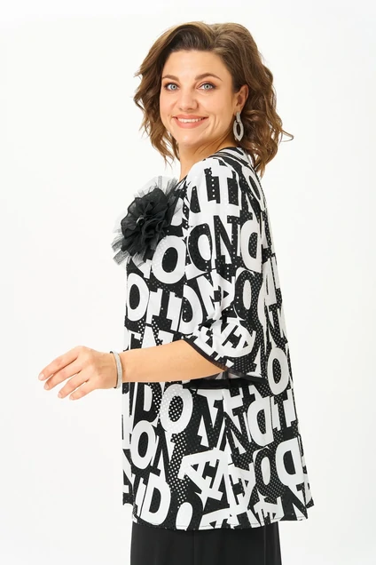 *Костюм брючный 5035 черный+буквы Svetlana Style
