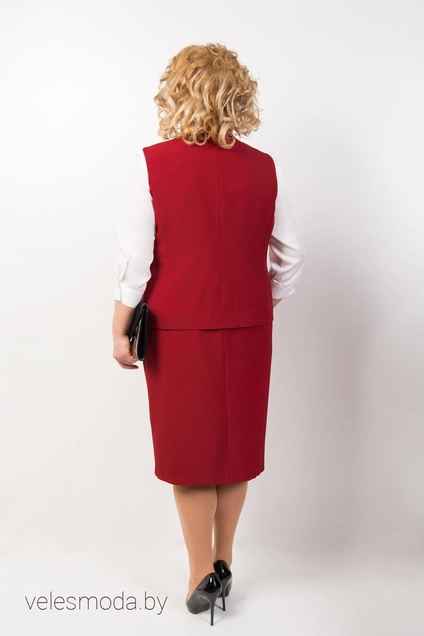 Костюм с юбкой 1736 красный (двойка) TtricoTex Style