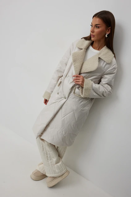 *Пальто 1065 бежевый V&N fashion