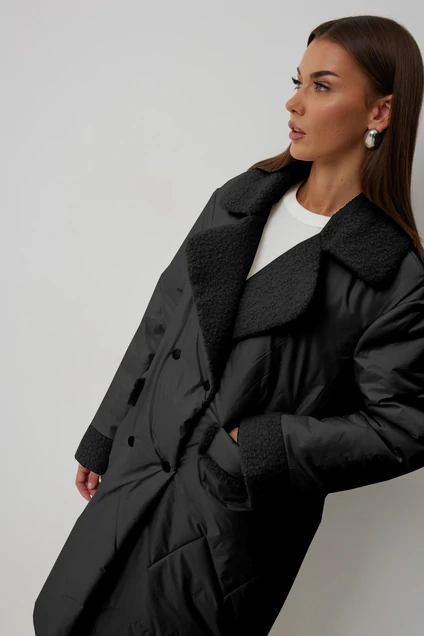 *Пальто 1065 чёрный V&N fashion
