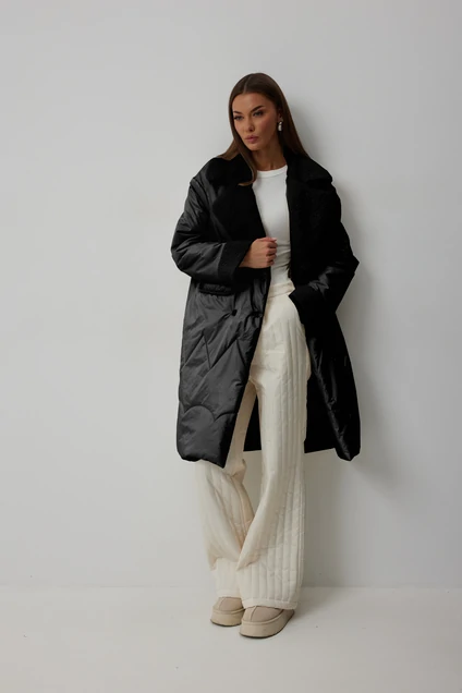 *Пальто 1065 чёрный V&N fashion