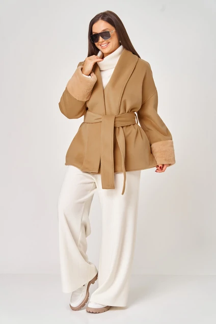 Пальто 1073 охра V&N fashion