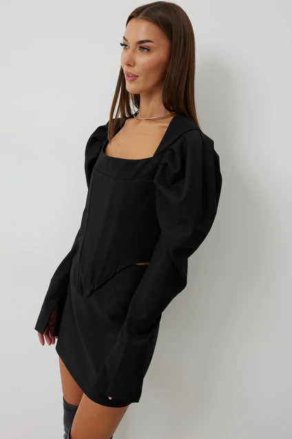 Костюм с юбкой 1085 черный V&N fashion