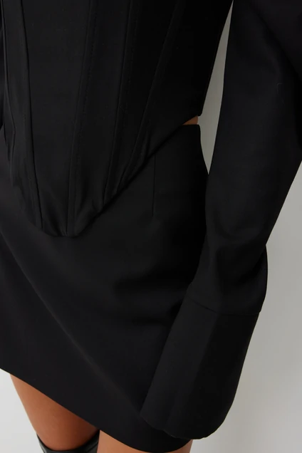 Костюм с юбкой 1085 черный V&N fashion