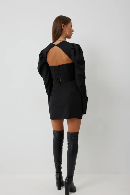 Костюм с юбкой 1085 черный V&N fashion