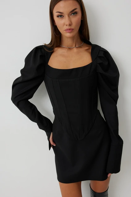 Костюм с юбкой 1085 черный V&N fashion