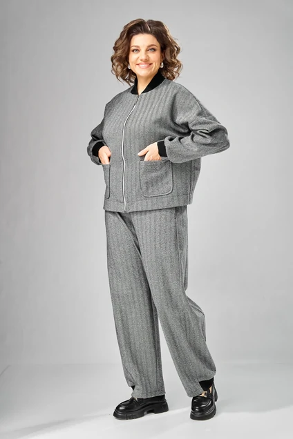 *Костюм брючный 1103 серый V&N fashion