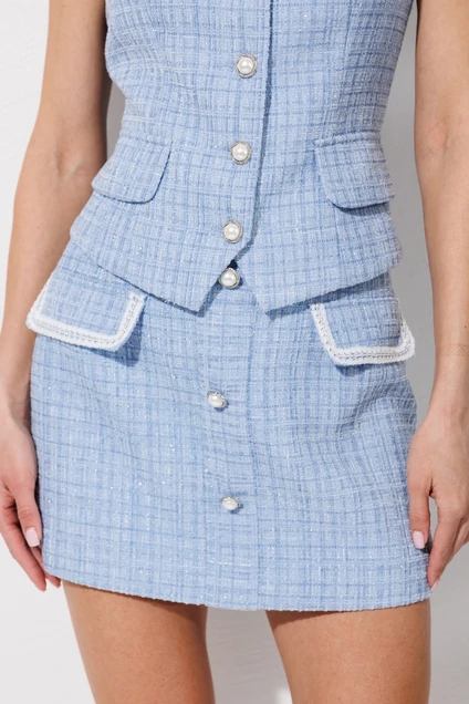 Костюм с юбкой 1106 голубой V&N fashion