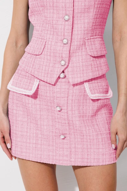 Костюм с юбкой 1106 розовый V&N fashion